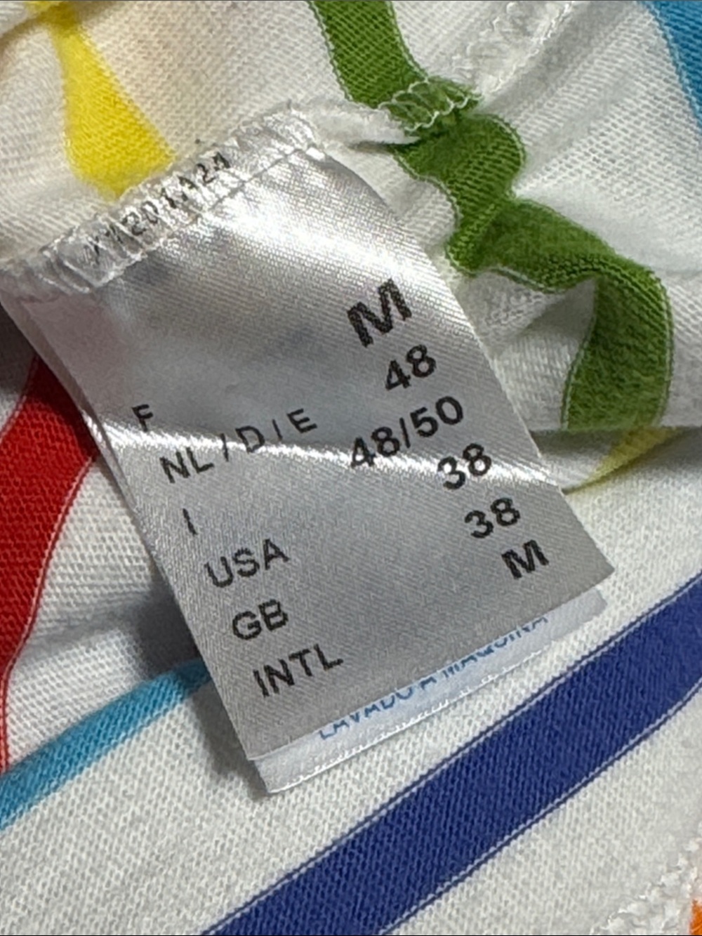 SAINT JAMES L'atelier Multicolor Rainbow Stripe Long-Sleeve Boat Neck Tee M - Picture 4 of 10
